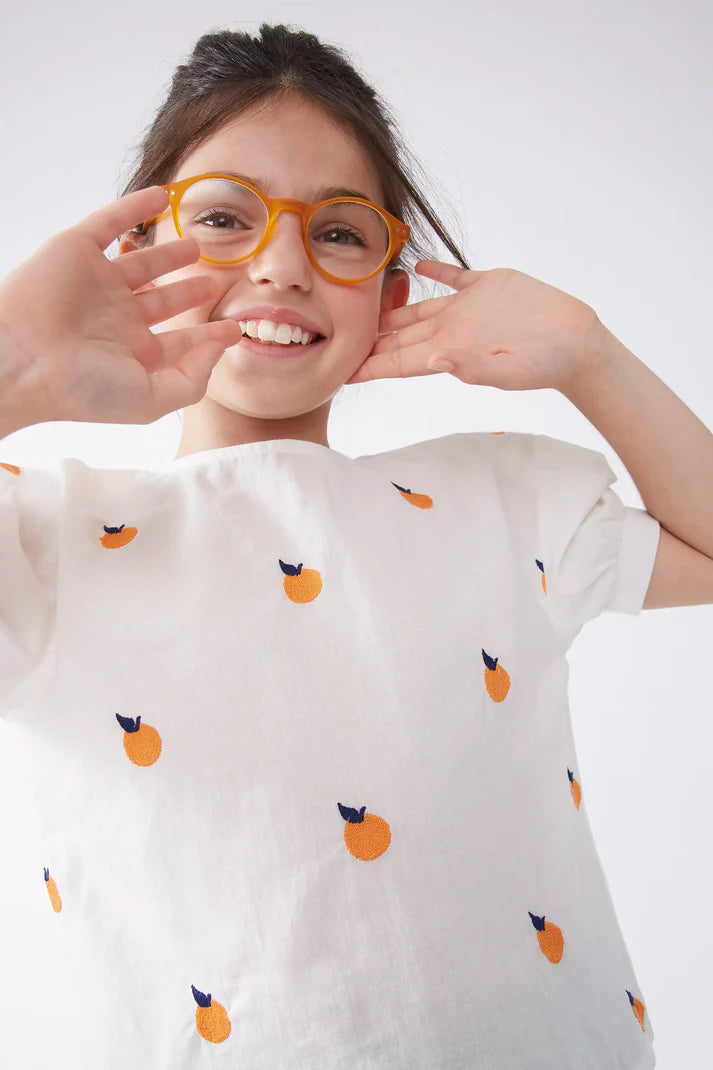 Camisa de niña con pomelos bordados - 43417