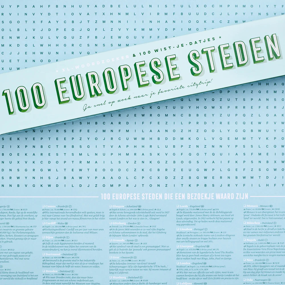 XL-Spelposter - 100 Europese Steden