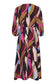 Pzkayla V-Neck Dress - Fuchsia Purple Printed