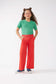 Pantalón de niña recto botones rojo - 43409