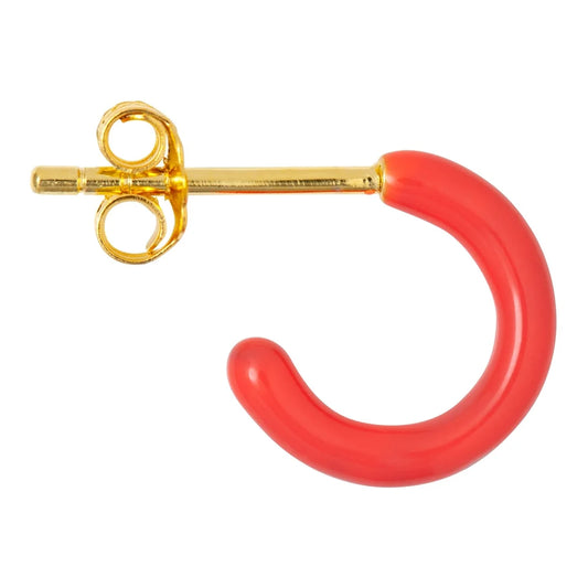 Color Hoop - 1 Pcs - Enamel/Coral