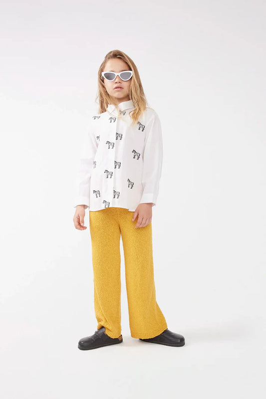 Camisa de niña cebras bordadas blanca - 41421