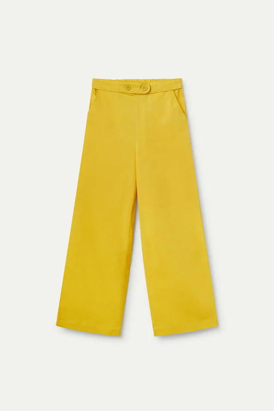 Pantalón de niña recto botones amarillo - 43408