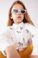Camisa de niña cebras bordadas blanca - 41421