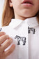 Camisa de niña cebras bordadas blanca - 41421