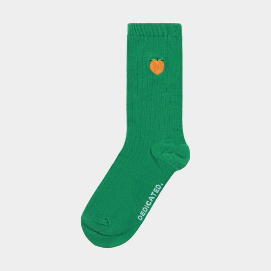 Rib Socks Knivsta Peach - Jelly Green
