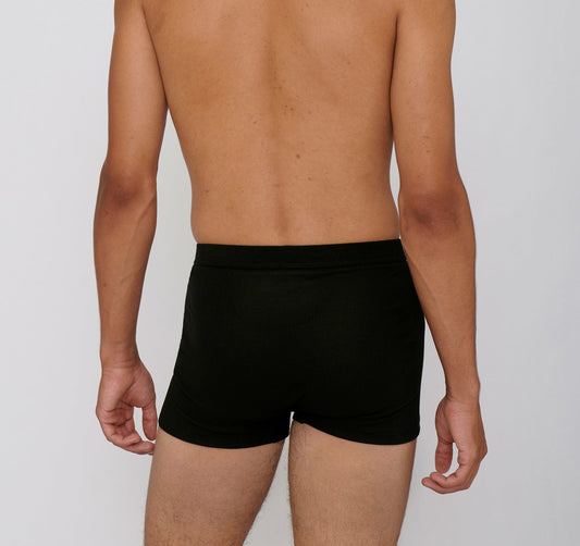 Organic Cotton Rib-Flex Boxers 2-pack - Black