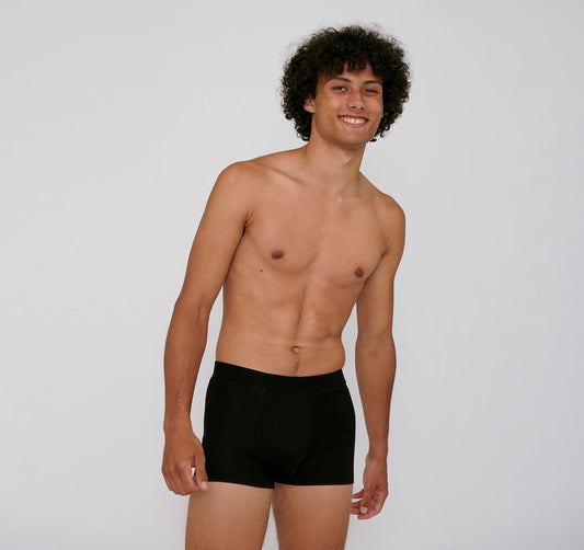 Organic Cotton Rib-Flex Boxers 2-pack - Black