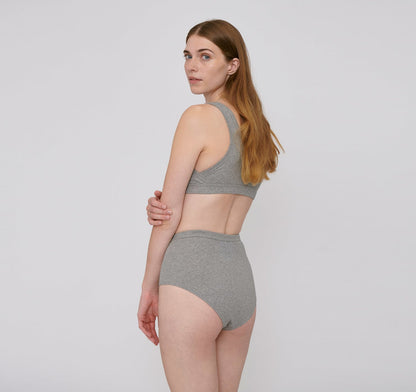 Organic Cotton Rib-Flex Super High-Rise Briefs 2-Pack - Grey Melange